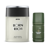 Riya Born Rich & Thunder Heart Eau De Parfum (EDP) For Men 130 ( Pack of 2 )