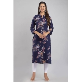 MAUKA - Blue Rayon Women's Straight Kurti ( Pack of 1 ) - None