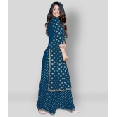 Estela - Blue Rayon Womens Straight Kurti ( Pack of 1 ) - S