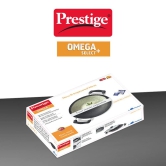 Prestige Omega Select Plus Residue Free Non-Stick Deep Appachetty with Lid, 20cm (Aluminium, Black)