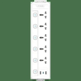 Croma 6 Amps 5 Sockets Surge Protector (2 Meters, Child Safety Shutters,White)