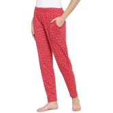 Uzarus Red Cotton Blend Trackpants - Single - None