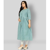 Rangrasiya - Blue Cotton Women's Flared Kurti ( Pack of 1 ) - XXL