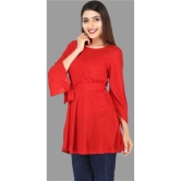 Smien - Red Rayon Womens Tunic ( Pack of 1 ) - None