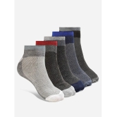 Texlon Cotton Mens Self Design Multicolor Low Ankle Socks ( Pack of 5 ) - Multicolor