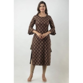 MAUKA - Brown Rayon Women's Straight Kurti ( Pack of 1 ) - None