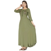 JC4U Rayon Green A- line Dress - Single - None