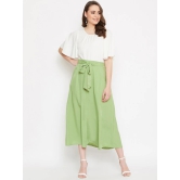 Women White & Green Solid Top with Skirt