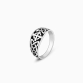 Oxidised Silver Classic Cross Ring For Him