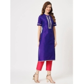 Pannkh Womens Festive Embroidered Kurta With Constrasting Pants - None