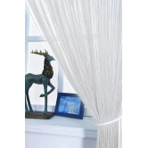 YUTIRITI Single Door Ring Rod Polyester Curtains White - White