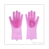 NIHIT Silicon Fiber Standard Size Cleaning Gloves for Home Kitchen bathroom