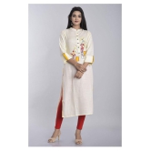 Kbz White Rayon Straight Kurti - 3XL