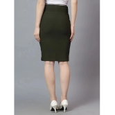 Diaz Olive Linen Womens Straight Skirt ( Pack of 1 ) - None