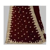 Om Shantam Sarees - Coffee Georgette Saree With Blouse Piece ( Pack of 1 ) - Coffee