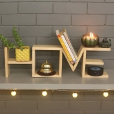 Barish Home DECORS - Home Table Shelf | Wooden Table Shelved in The Letters “Home” | Home Decor Piece | Handcrafted with Rubberwood | 28 x 8 x 3.5 (H x B x D)