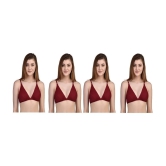 Desiprime Poly Cotton Front Closure - Maroon Pack of 4 - 36B