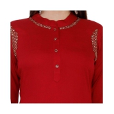 HIGHLIGHT FASHION EXPORT - Red Rayon Women''s Straight Kurti ( Pack of 1 ) - M