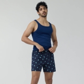 Splash Cotton Boxers - Gin Blue M