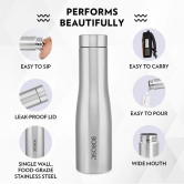 Borosil Swan 1000 ML Stainless Steel Water Bottle | Silver | 1 Pc