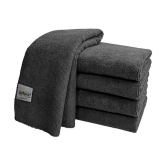 SOFTSPUN Microfiber Cloth - 5 pcs - 40x40 cms - 340 GSM Grey- Thick Lint & Streak-Free Multipurpose Cloths - Automotive Microfibre Towels for Car Bike Cleaning Polishing Washing & Detailing