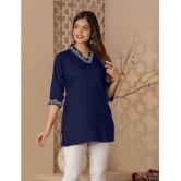 Kapadia Blue Rayon Womens Regular Top ( Pack of 1 ) - None