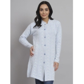 eWools.in Woollen Round Neck Women''s Buttoned Cardigans - Blue ( ) - None