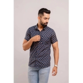 Frionkandy 100% Cotton Regular Fit Printed Half Sleeves Mens Casual Shirt - Navy ( Pack of 1 ) - None