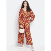 Oxolloxo Red & Yellow Printed Basic Jumpsuit