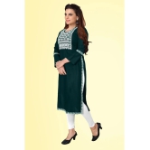 Kapadia - Green Rayon Womens Straight Kurti ( Pack of 1 ) - None