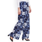 Women Blue Printed Relaxed Fit Palazzo Trousers