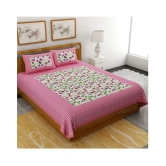 Uniqchoice Cotton Double Bedsheet with 2 Pillow Covers - Pink