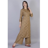 HIGHLIGHT FASHION EXPORT - Brown Straight Rayon Womens Stitched Salwar Suit ( Pack of 1 ) - None