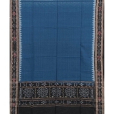 Blue Black Sambalpuri Handwoven Single Ikat Cotton Dupatta