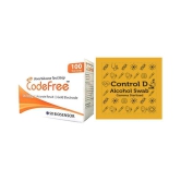 SD CODEFREE 100 strips+100 Control D Alcohol swabs Expiry March 2024