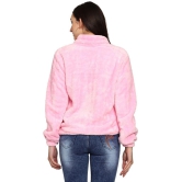 PPTHEFASHIONHUB Faux Fur Womens Non Hooded Sweatshirt ( Pink ) - None