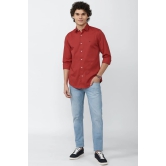 Men Red Slim Fit Solid Full Sleeves Casual Shirt