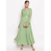 Janasya - Green Crepe Womens Flared Kurti ( Pack of 1 ) - S