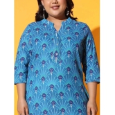 AUSTIVO Cotton Printed Straight Womens Kurti - Multicoloured ( Pack of 1 ) - None