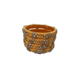 Golden Silk Thread Bangle Set with Stone Work