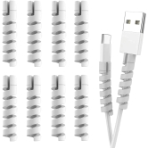 Lapster  Spiral Cable Protectors (Grey) - 12 Pcs