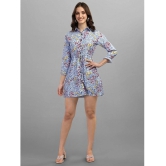 gufrina Rayon Printed Mini Womens Shirt Dress - Blue ( Pack of 1 ) - None