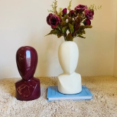 Humano Face Vases - Look beyond imagination-Grey / High Quality Resin / H: 8.5 | L: 4 | W: 4 (inch)