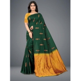 Om Shantam Sarees - Green Art Silk Saree With Blouse Piece ( Pack of 1 ) - Green