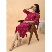 Janasya Crepe Printed Flared Womens Kurti - Wine ( Pack of 1 ) - None