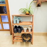 BARISH - Shoe Rack Simple, Handcrafted Rubberwood Shoe Rack, Shoe Rack for Home, Hall, Office