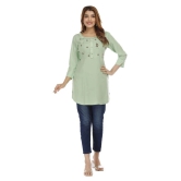 JC4U - Green Rayon Womens Straight Kurti ( Pack of 1 ) - L