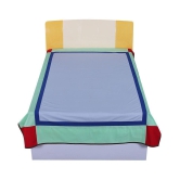 Hugs'n'Rugs Single Cotton Blue Bedsheet with Two Pillow Cover (200 x 150 cm)