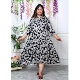 Swasti Cotton Blend Printed Shirt Style Womens Kurti - Black ( Pack of 1 ) - None