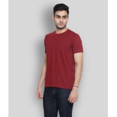 GENTINO - Maroon Cotton Blend Regular Fit Men's T-Shirt ( Pack of 1 ) - None